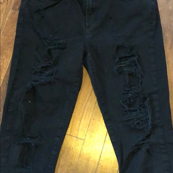 Amour Vert Denim - Agolde Distressed Black Sophie Skinny Jeans 31